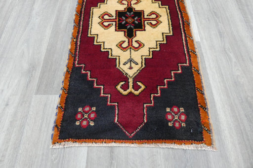 Vintage Hand Knotted Anatolian Turkish Rug Size: 93 x 50cm- Rugs direct 