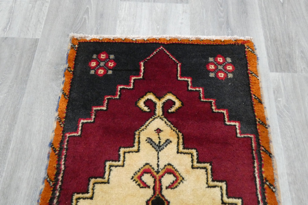 Vintage Hand Knotted Anatolian Turkish Rug Size: 93 x 50cm- Rugs direct 