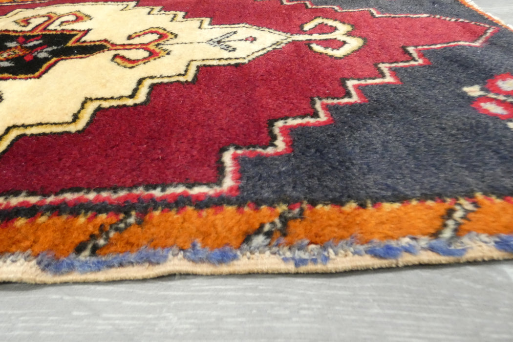 Vintage Hand Knotted Anatolian Turkish Rug Size: 93 x 50cm