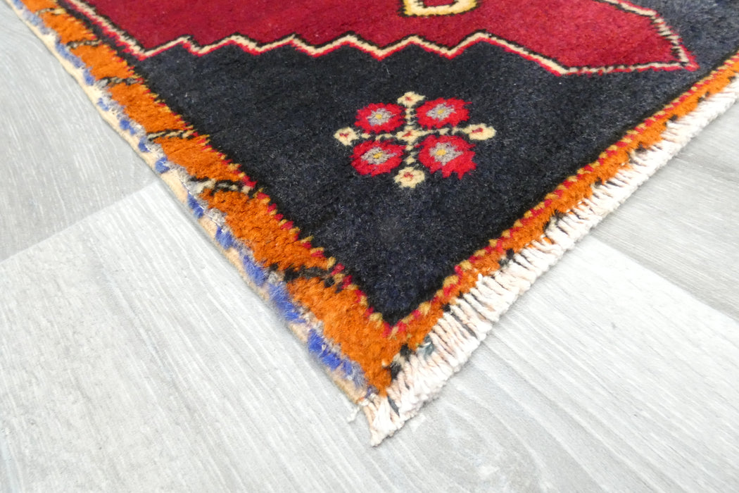 Vintage Hand Knotted Anatolian Turkish Rug Size: 93 x 50cm- Rugs direct 