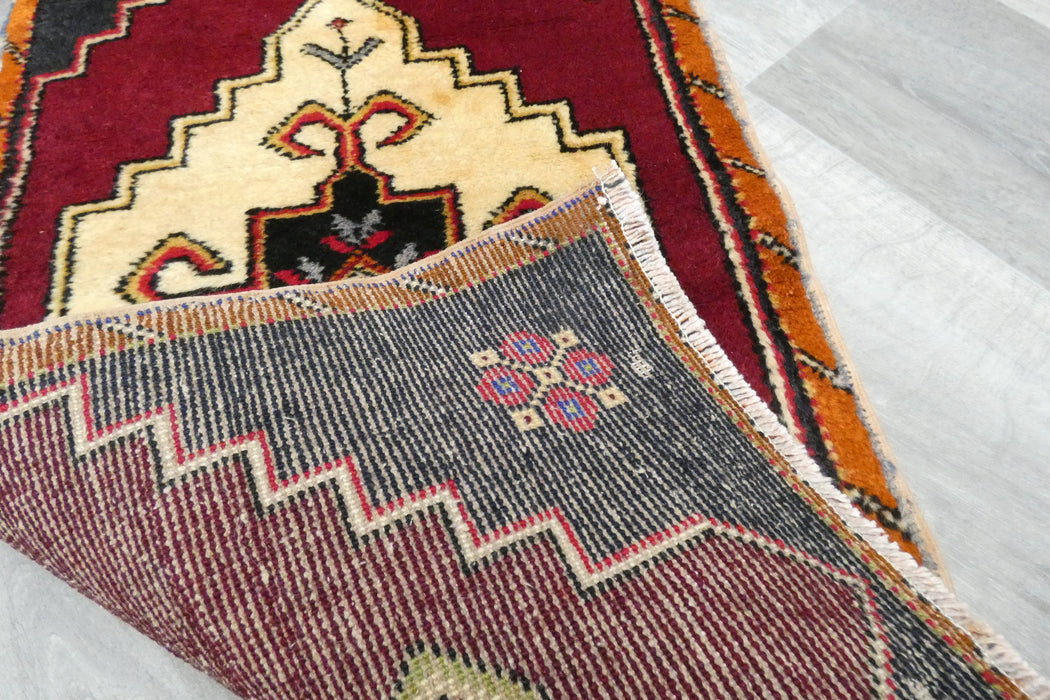 Vintage Hand Knotted Anatolian Turkish Rug Size: 93 x 50cm- Rugs direct 