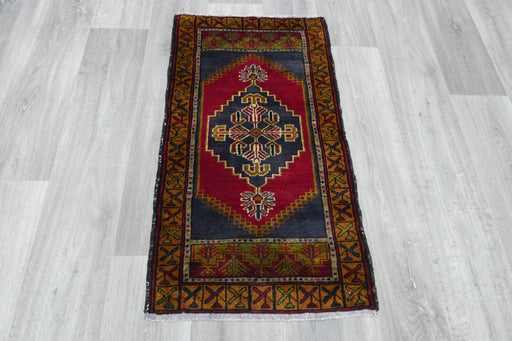 Vintage Hand Knotted Anatolian Turkish Rug Size: 97 x 55cm- Rugs direct 
