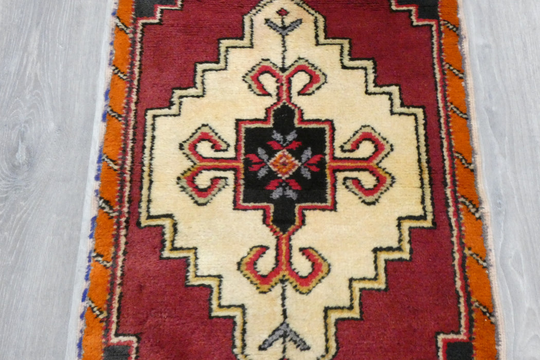 Vintage Hand Knotted Anatolian Turkish Rug Size: 94 x 47cm- Rugs Direct