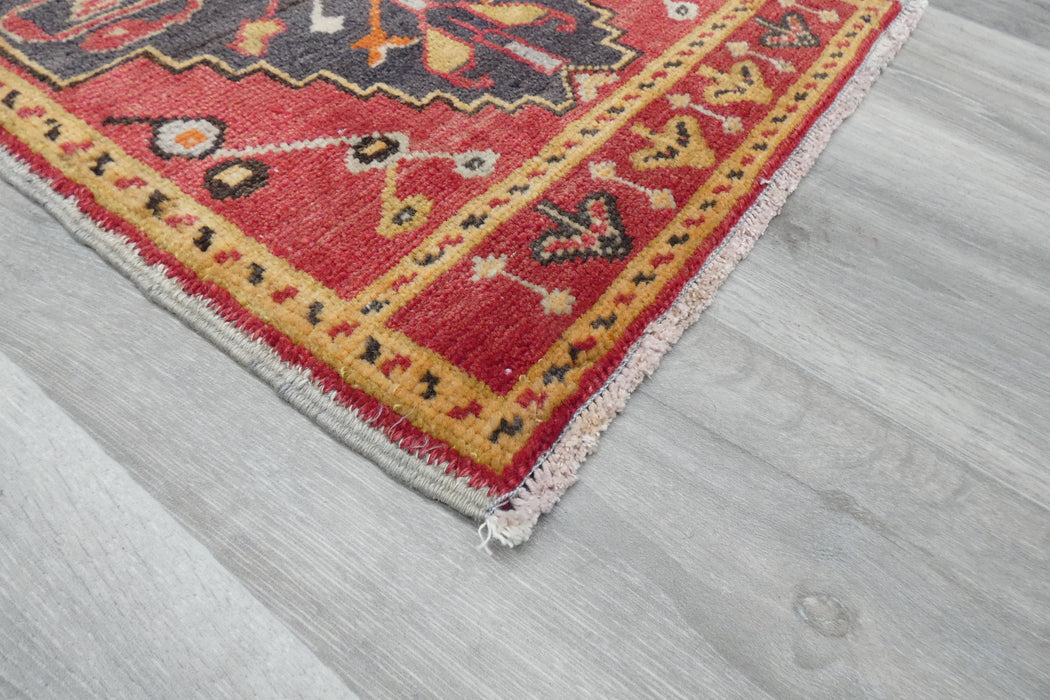 Vintage Hand Knotted Anatolian Turkish Rug Size: 103 x 53cm- Rugs Direct 
