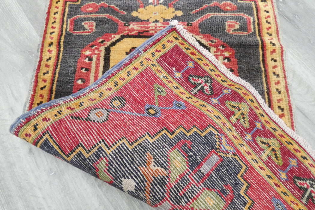 Vintage Hand Knotted Anatolian Turkish Rug Size: 103 x 53cm- Rugs Direct 