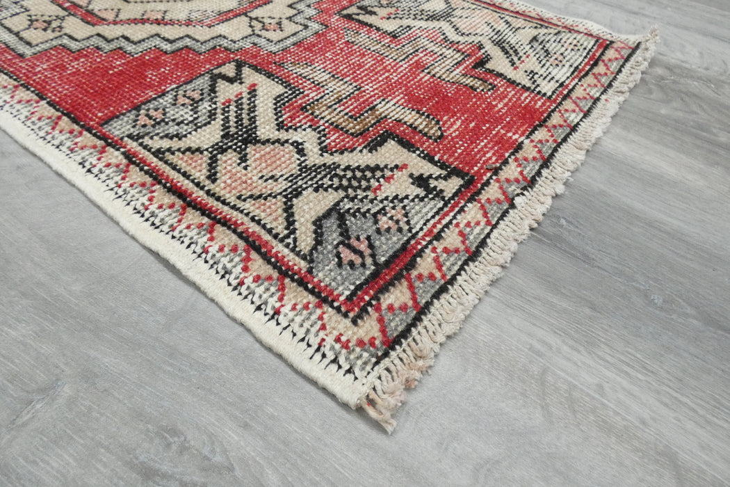 Vintage Hand Knotted Anatolian Turkish Rug Size: 90 x 50cm- Rugs Direct 