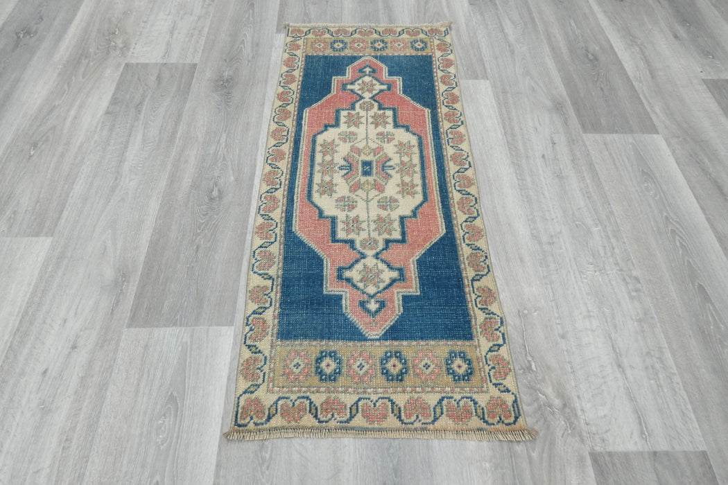 Vintage Hand Knotted Anatolian Turkish Rug Size: 113 x 50cm- Rugs Direct 