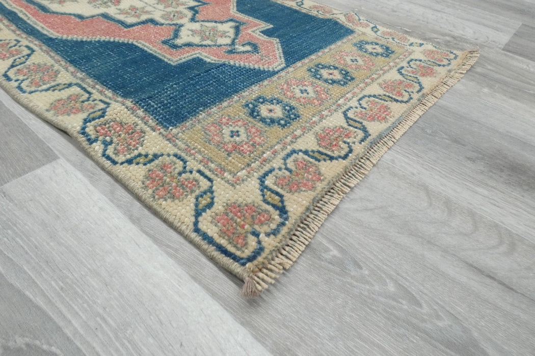 Vintage Hand Knotted Anatolian Turkish Rug Size: 113 x 50cm- Rugs Direct 