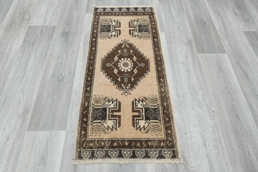 Vintage Hand Knotted Anatolian Turkish Rug Size: 112 x 52cm - Rugs Direct