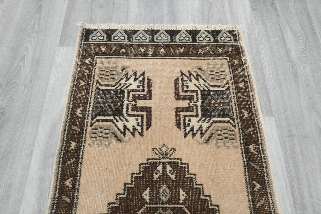 Vintage Hand Knotted Anatolian Turkish Rug Size: 112 x 52cm - Rugs Direct