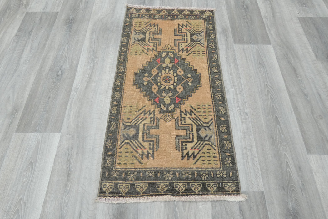 Vintage Hand Knotted Anatolian Turkish Rug Size: 103 x 52cm- Rugs Direct 