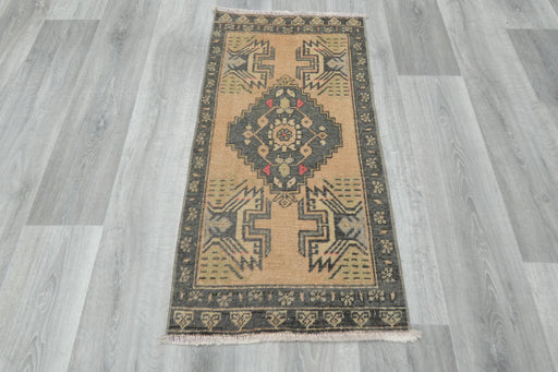 Vintage Hand Knotted Anatolian Turkish Rug Size: 103 x 52cm- Rugs Direct 