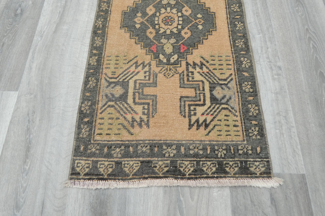 Vintage Hand Knotted Anatolian Turkish Rug Size: 103 x 52cm- Rugs Direct 