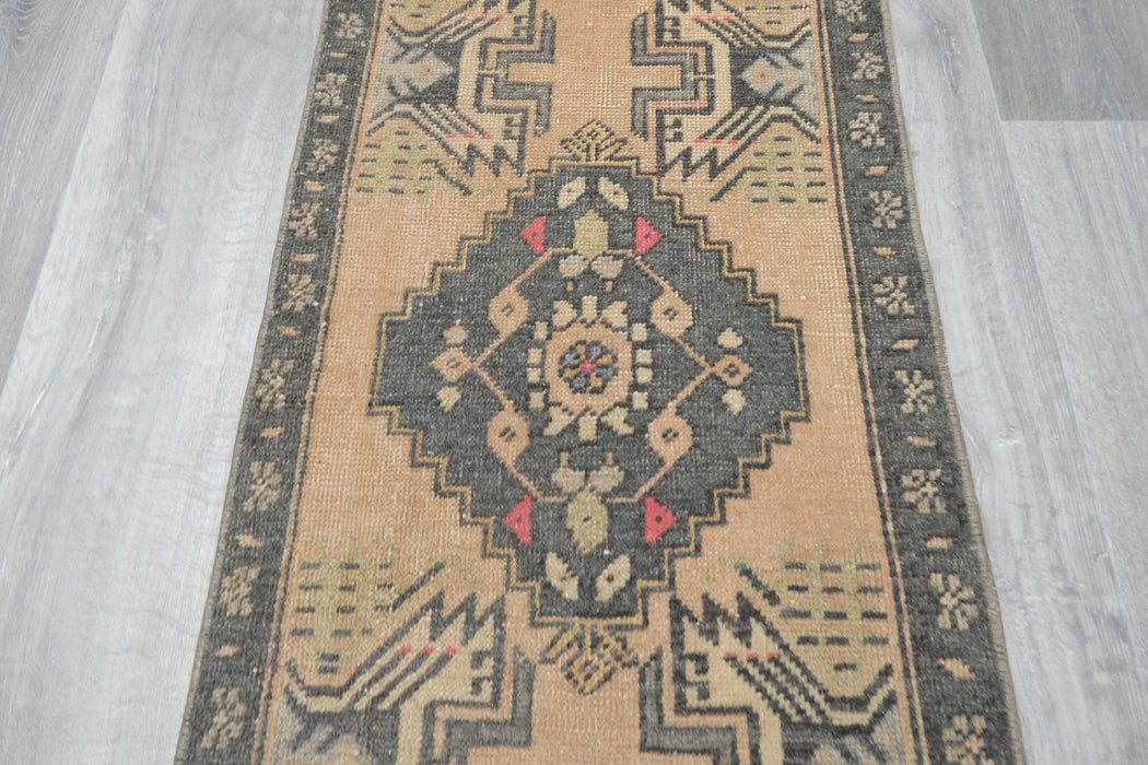 Vintage Hand Knotted Anatolian Turkish Rug Size: 103 x 52cm- Rugs Direct 