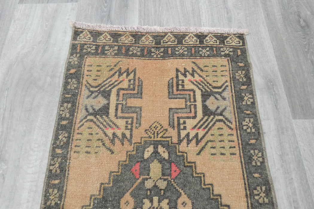 Vintage Hand Knotted Anatolian Turkish Rug Size: 103 x 52cm- Rugs Direct 