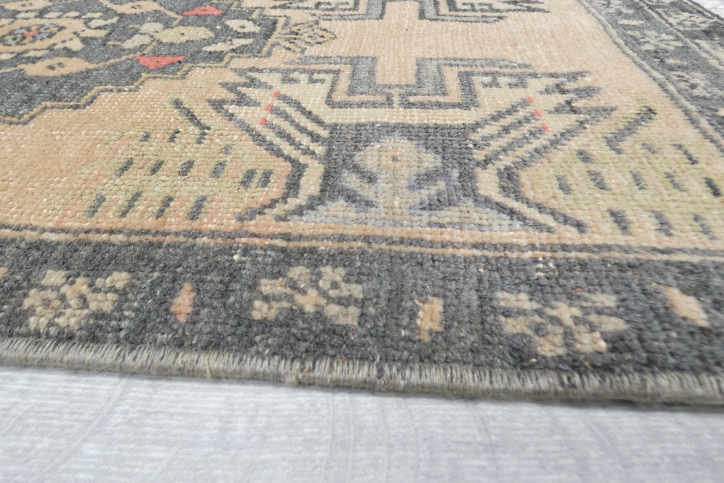 Vintage Hand Knotted Anatolian Turkish Rug Size: 103 x 52cm- Rugs Direct 