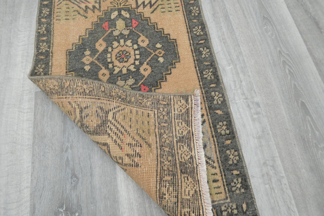 Vintage Hand Knotted Anatolian Turkish Rug Size: 103 x 52cm- Rugs Direct 