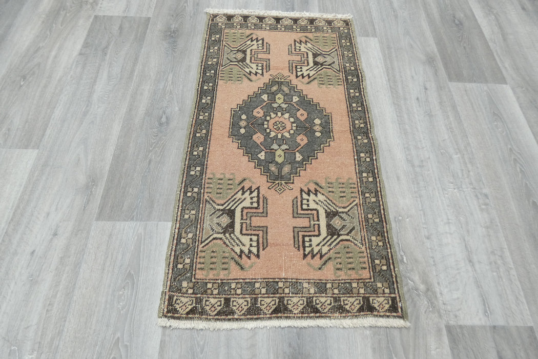 Vintage Hand Knotted Anatolian Turkish Rug Size: 103 x 55cm- Rugs Direct 
