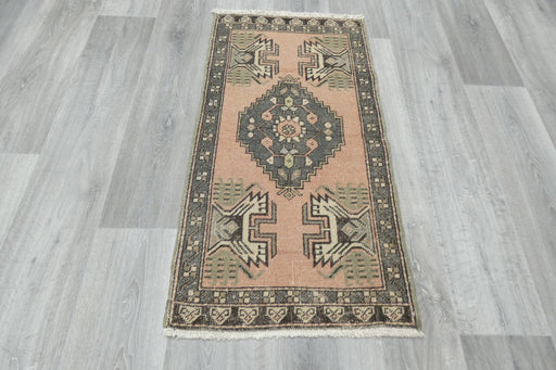 Vintage Hand Knotted Anatolian Turkish Rug Size: 103 x 55cm- Rugs Direct 