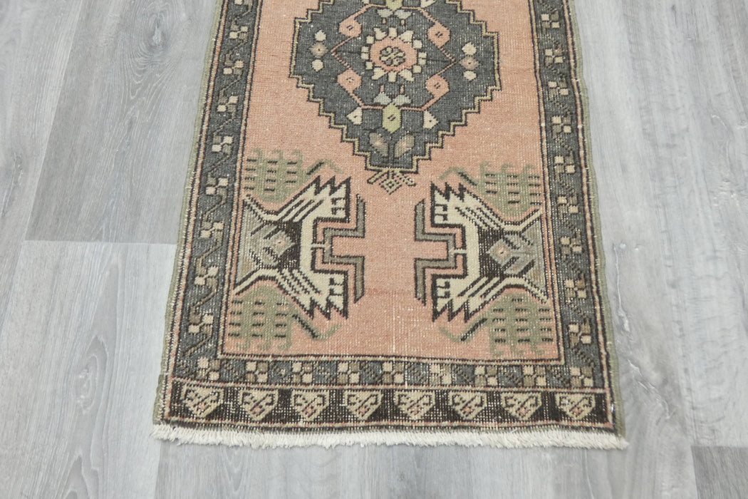 Vintage Hand Knotted Anatolian Turkish Rug Size: 103 x 55cm- Rugs Direct 