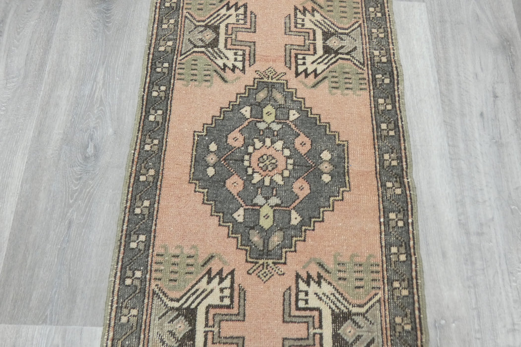 Vintage Hand Knotted Anatolian Turkish Rug Size: 103 x 55cm- Rugs Direct 