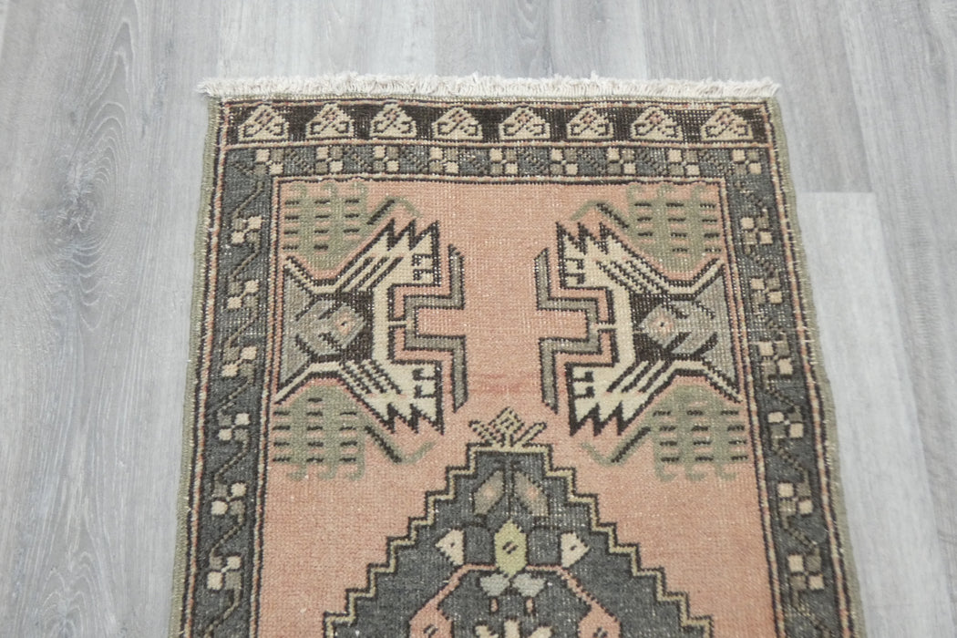 Vintage Hand Knotted Anatolian Turkish Rug Size: 103 x 55cm- Rugs Direct 