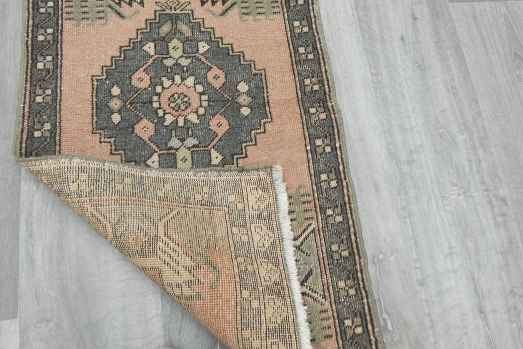 Vintage Hand Knotted Anatolian Turkish Rug Size: 103 x 55cm- Rugs Direct 