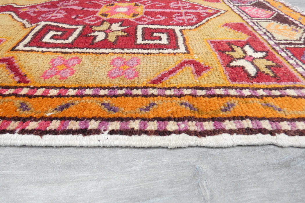 Vintage Hand Knotted Anatolian Turkish Rug Size: 120 x 62cm- Rugs Direct 