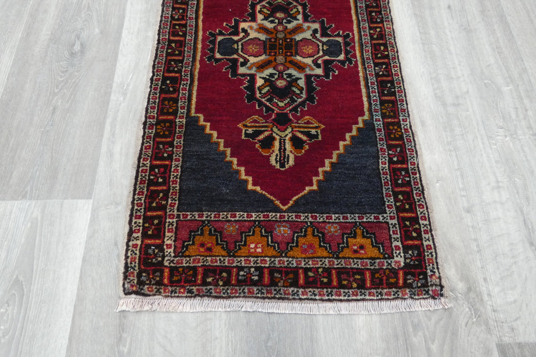 Vintage Hand Knotted Anatolian Turkish Rug Size: 92 x 50cm- Rugs Direct 
