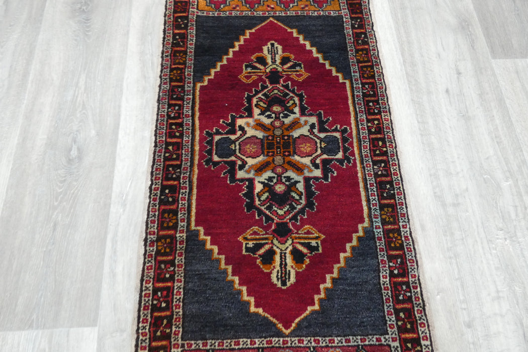Vintage Hand Knotted Anatolian Turkish Rug Size: 92 x 50cm- Rugs Direct 