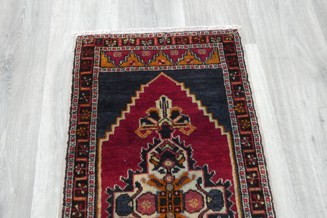 Vintage Hand Knotted Anatolian Turkish Rug Size: 92 x 50cm- Rugs Direct 