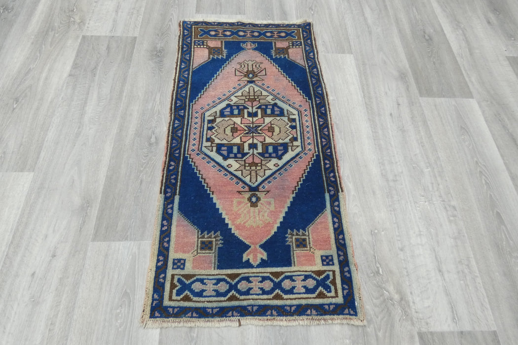 Vintage Hand Knotted Anatolian Turkish Rug Size: 105 x 53cm- Rugs Direct 