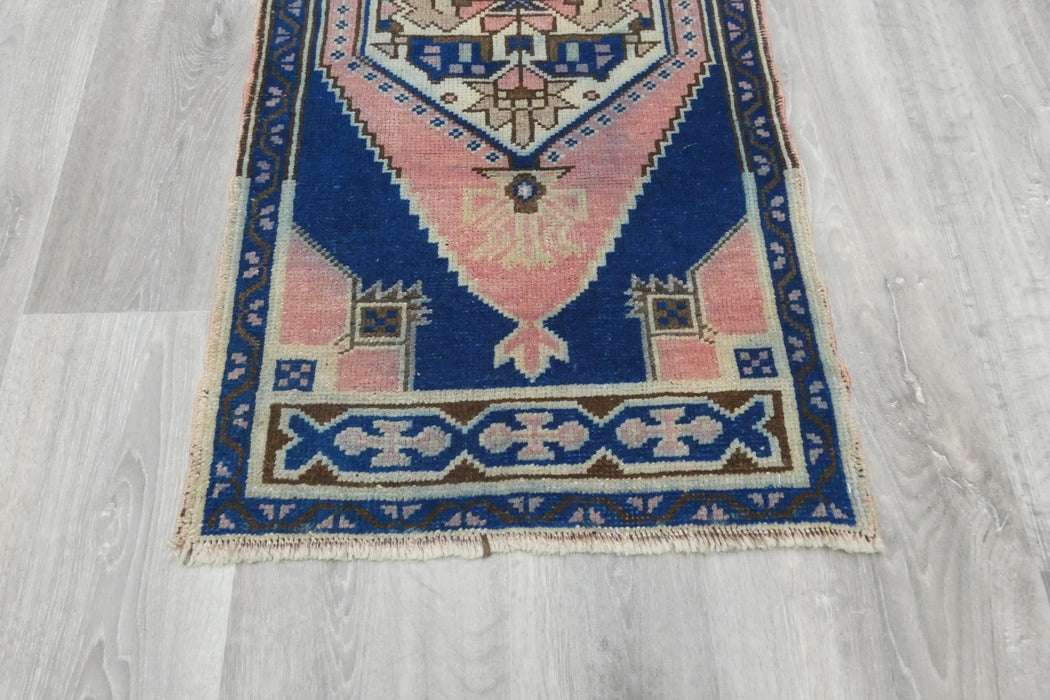 Vintage Hand Knotted Anatolian Turkish Rug Size: 105 x 53cm- Rugs Direct 
