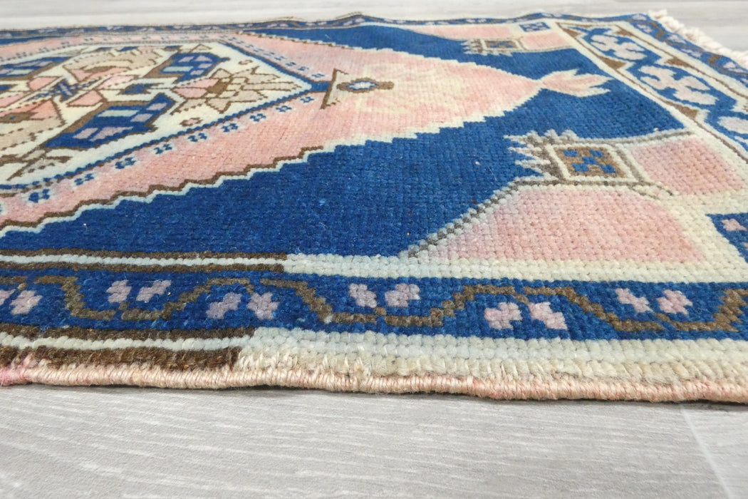 Vintage Hand Knotted Anatolian Turkish Rug Size: 105 x 53cm- Rugs Direct 