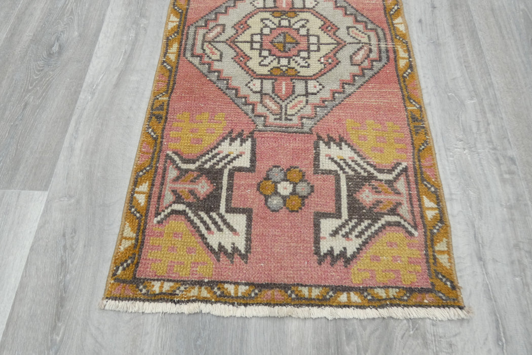 Vintage Hand Knotted Anatolian Turkish Rug Size: 98 x 52cm- Rugs Direct 