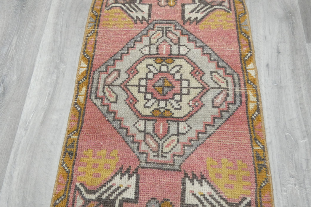 Vintage Hand Knotted Anatolian Turkish Rug Size: 98 x 52cm- Rugs Direct 