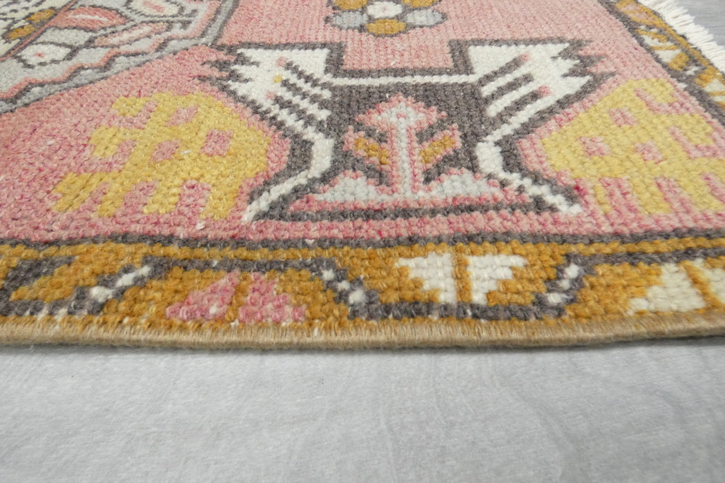 Vintage Hand Knotted Anatolian Turkish Rug Size: 98 x 52cm- Rugs Direct 