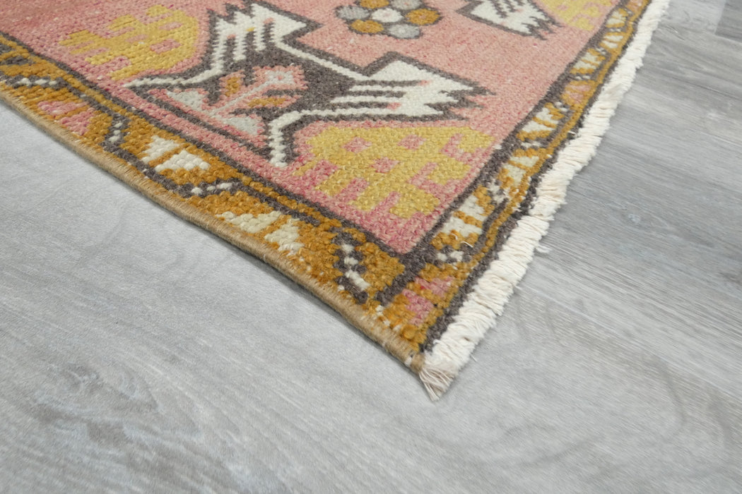 Vintage Hand Knotted Anatolian Turkish Rug Size: 98 x 52cm- Rugs Direct 