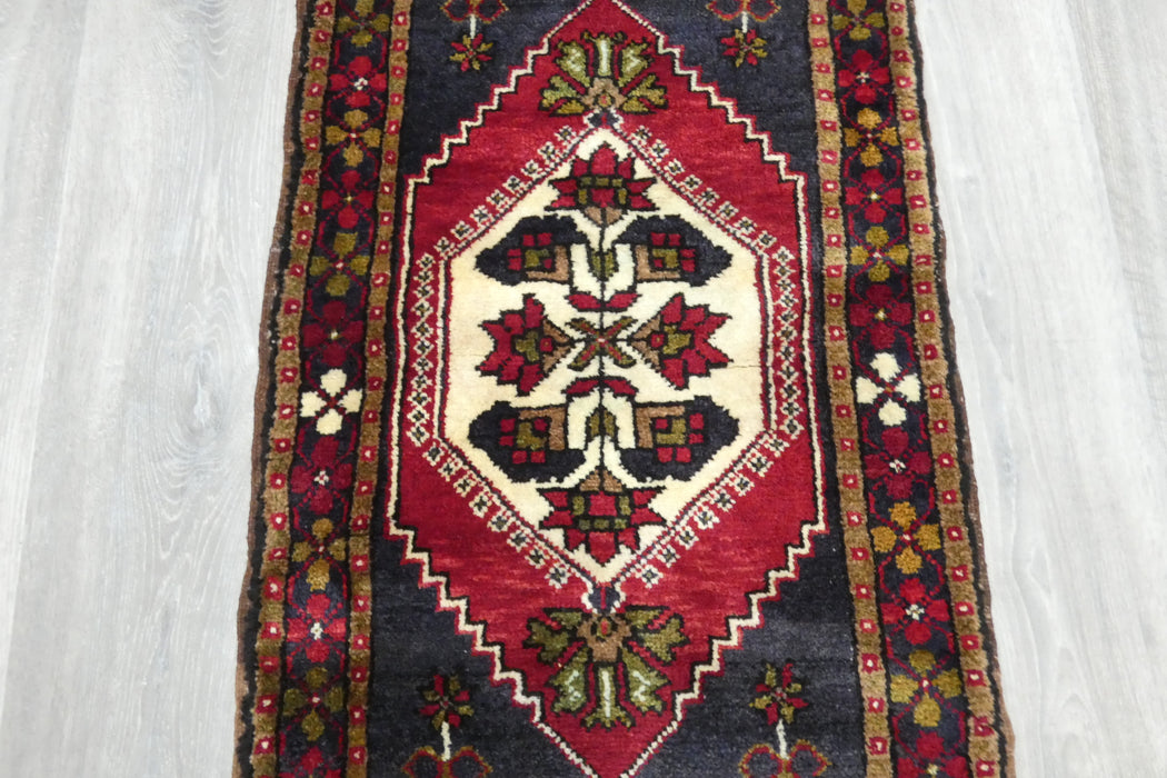 Vintage Hand Knotted Anatolian Turkish Rug Size: 97 x 50cm- Rugs Direct 