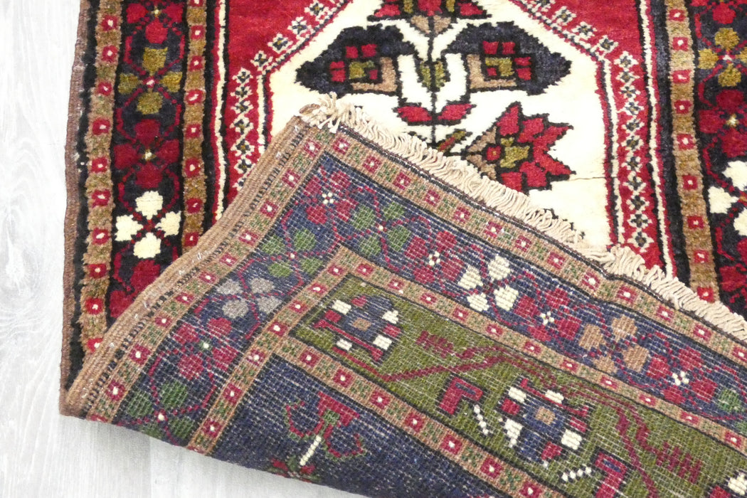Vintage Hand Knotted Anatolian Turkish Rug Size: 97 x 50cm- Rugs Direct 
