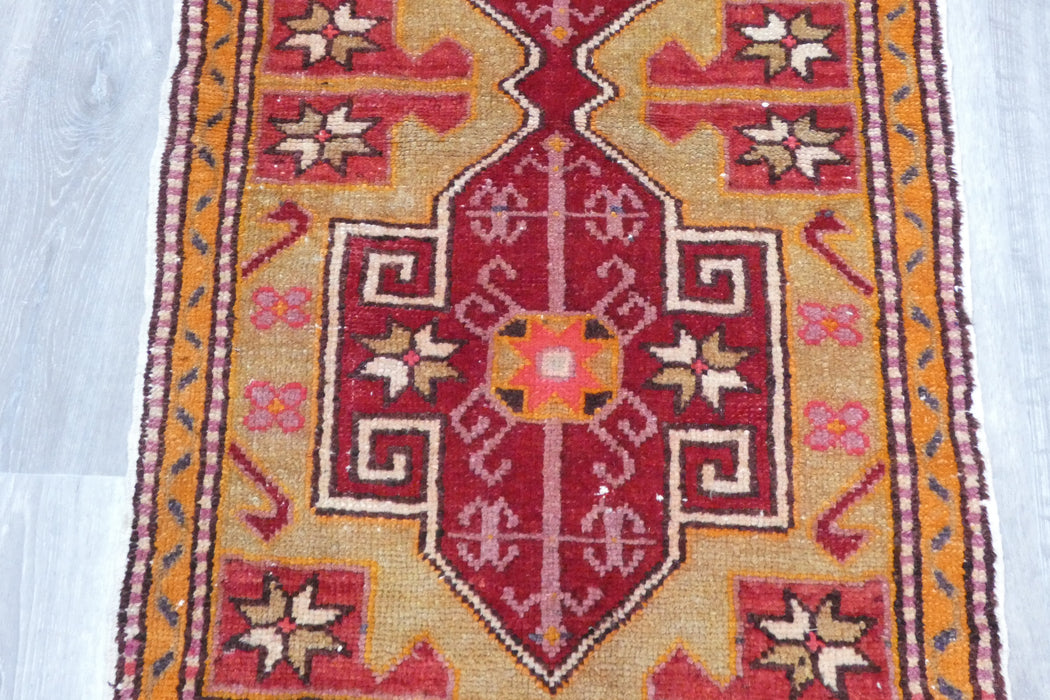 Vintage Hand Knotted Anatolian Turkish Rug Size: 125 x 60cm- Rugs Direct 