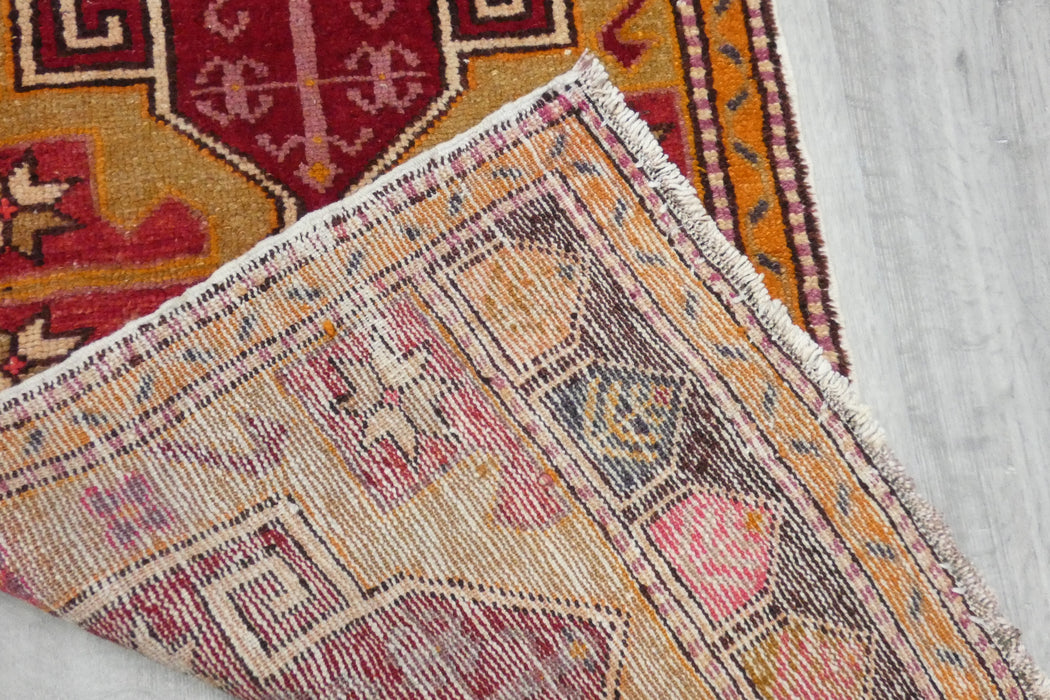 Vintage Hand Knotted Anatolian Turkish Rug Size: 125 x 60cm- Rugs Direct 