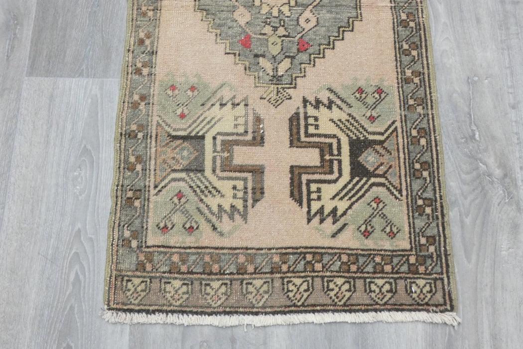 Vintage Hand Knotted Anatolian Turkish Rug Size: 110 x 53cm- Rugs Direct 