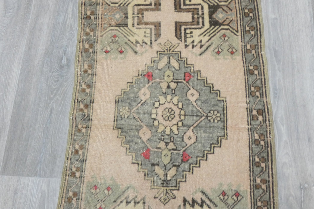 Vintage Hand Knotted Anatolian Turkish Rug Size: 110 x 53cm- Rugs Direct 