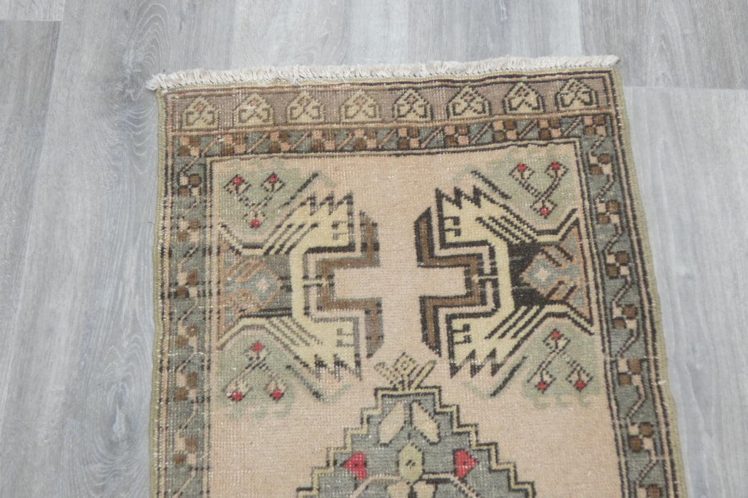 Vintage Hand Knotted Anatolian Turkish Rug Size: 110 x 53cm- Rugs Direct 
