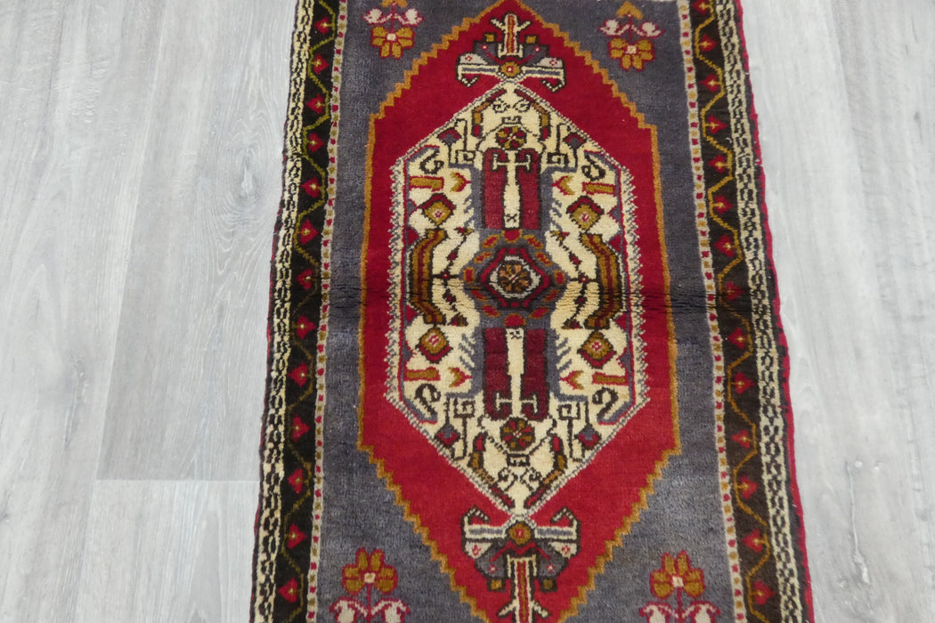 Vintage Hand Knotted Anatolian Turkish Rug Size: 100 x 54cm- Rugs Direct 