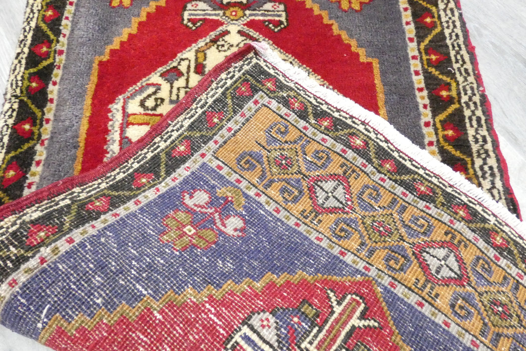 Vintage Hand Knotted Anatolian Turkish Rug Size: 100 x 54cm- Rugs Direct 