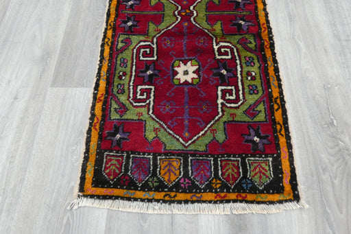 Vintage Hand Knotted Anatolian Turkish Rug Size: 110 x 50cm- Rugs Direct