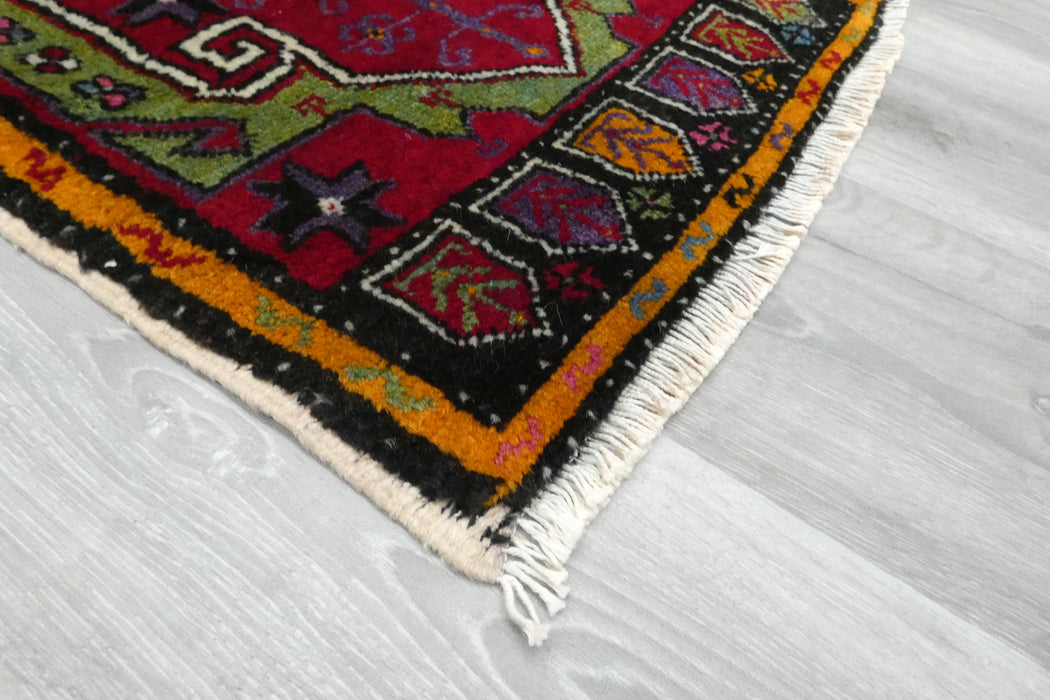 Vintage Hand Knotted Anatolian Turkish Rug Size: 110 x 50cm- Rugs Direct