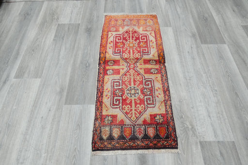 Vintage Hand Knotted Anatolian Turkish Rug Size: 114 x 50cm- Rugs Direct 